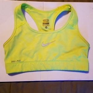 Florescent lime green Nike PRO sports bra,  size XS